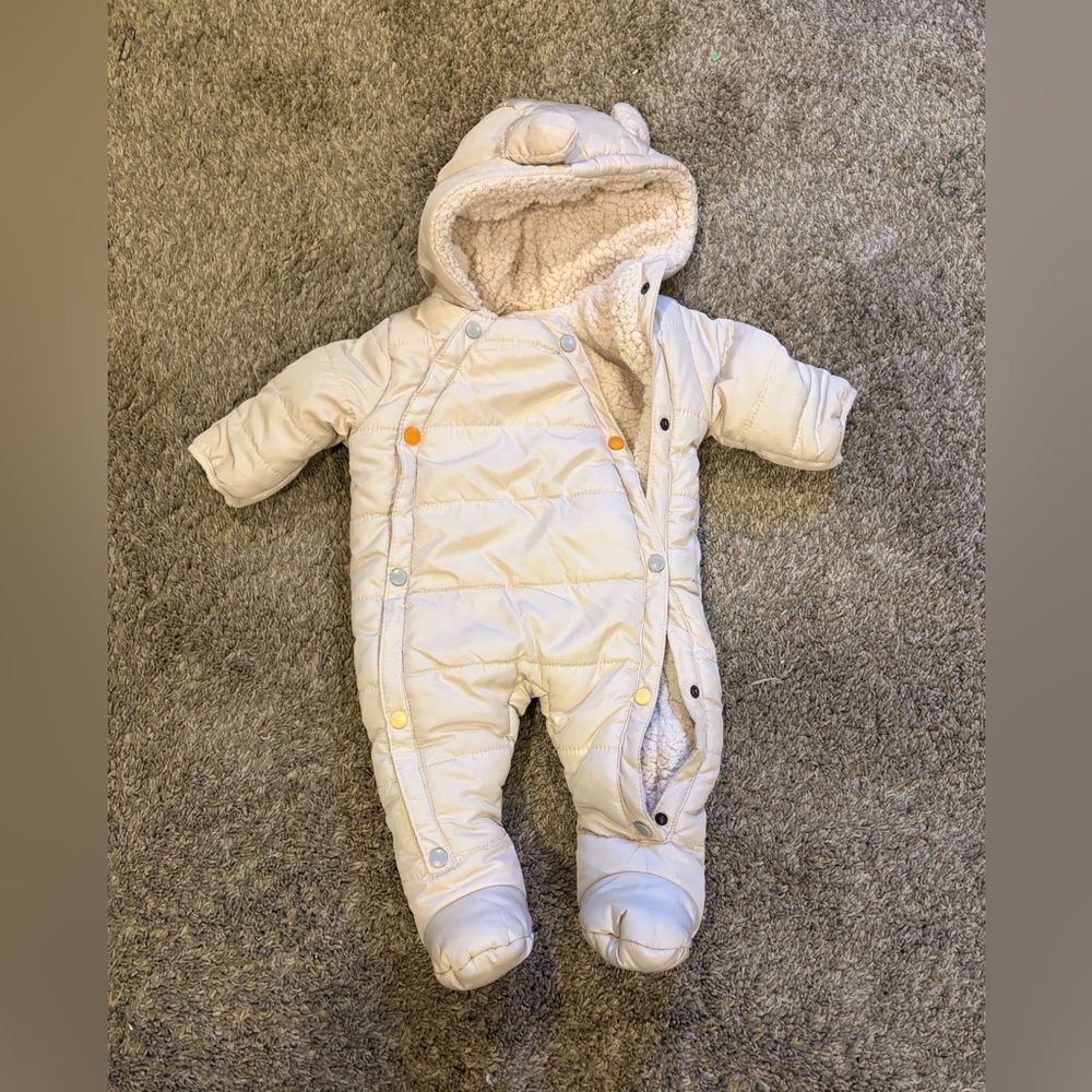 Weatherproof Ivory Quilted Kids Footie - Picture 2 of 5